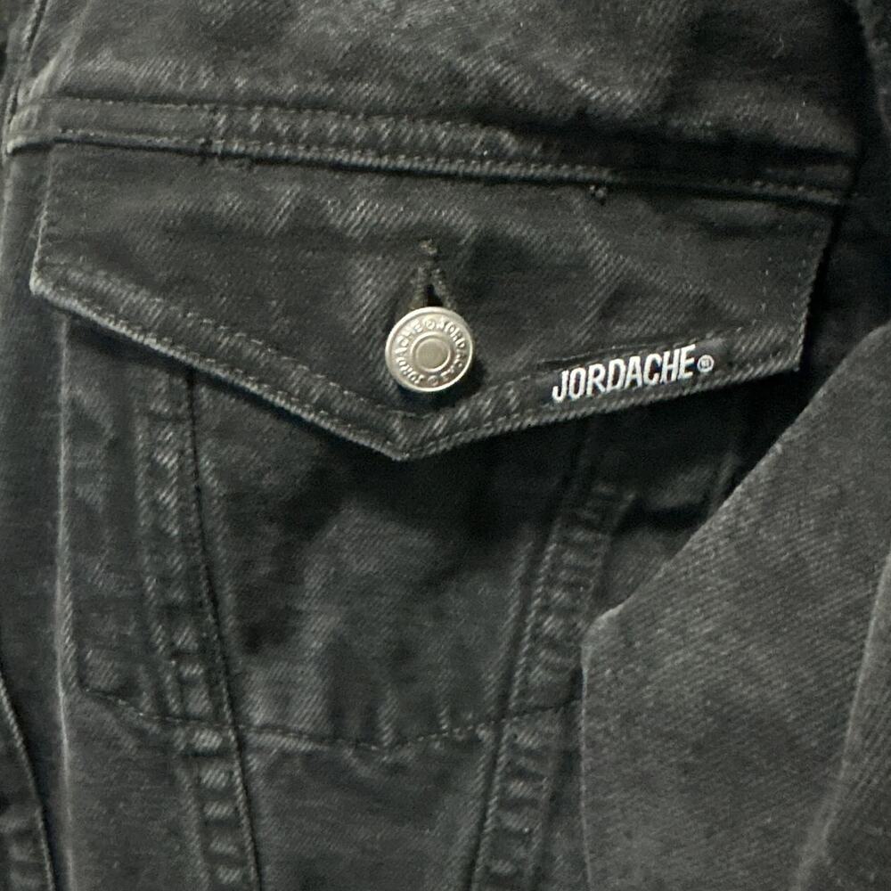 Jordache Vintage 90s Black Denim Trucker Jacket Oversized Women's Medium - Picture 5 of 6